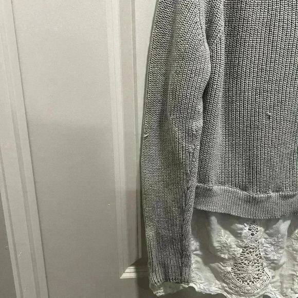 Cato Women sweater with lace bottom Size XL White. Details On Side (0462) - Picture 10 of 11